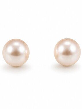 Classic Akoya Pearl Stud Earrings Sterling Silver Minimalist Jewelry